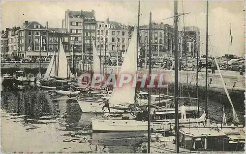 Moderne Karte Ostende Bassin Quai des Pecheurs Bateaux