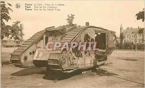 Moderne Karte Ypres Le Tank Place de la Station Militaria