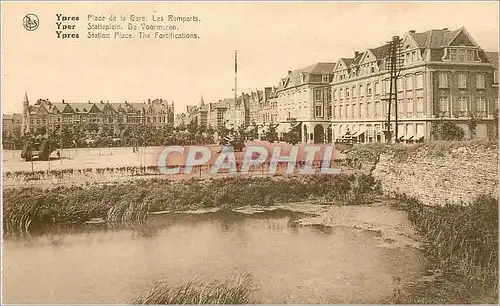 Moderne Karte Ypres Plac de la Gare Les Remparts