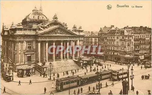 Cartes postales moderne Bruxelles La Bourse Tramway