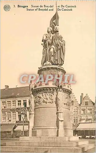 Cartes postales moderne Bruges Statue de Breydel et de Coninck