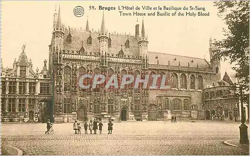 Cartes postales moderne Bruges L Hotel de Ville et la Basilique du St Sang