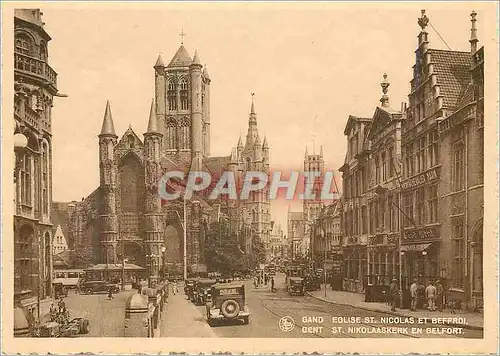 Cartes postales moderne Gand Eglise St Nicolas et Beffroi