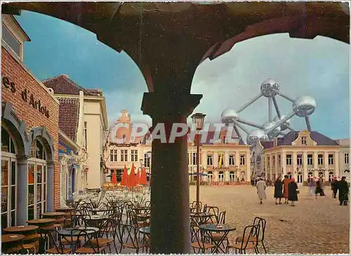Moderne Karte Exposition Universelle de Bruxelles Belgique joyeuse un coin de la Place