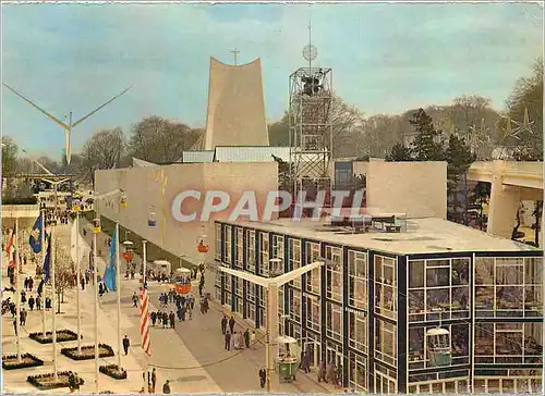 Cartes postales moderne Exposition Universelle de Bruxelles Civitas dei Eglise carillon electronique et pavillons