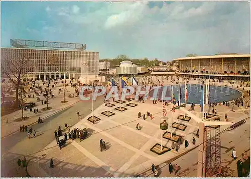 Moderne Karte Exposition Universelle de Bruxelles Les pavillons de l URSS des pays Arabes et des USA vus de la