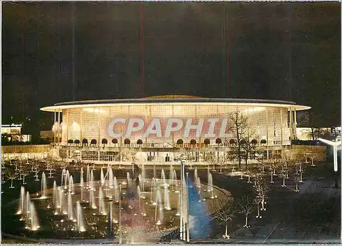 Moderne Karte Exposition Universelle de Bruxelles Le Pavillon des Etats unis la nuit