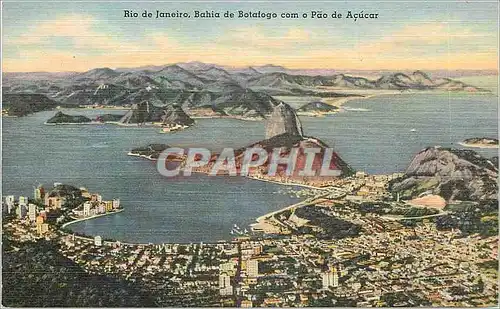 Moderne Karte Rio de Janeiro Bahia de Botafogo com o Pao de Acujar