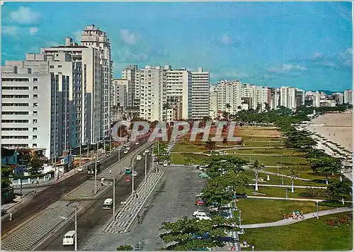 Moderne Karte Brasil Turistico Santos Partial view of the beach