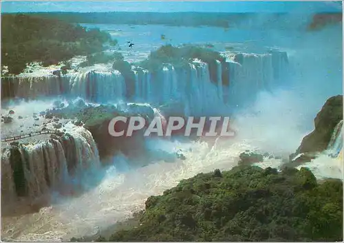 Cartes postales moderne Brasil Turistico Iguacu Vista aerea do lado argentino