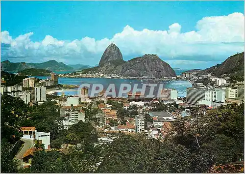 Moderne Karte Brasil Turistico Rio de Janeiro Panoramic view of Botafogo and Sugar Loaf