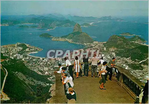Moderne Karte Brasil Turistico Rio de Janeiro Vista do alto do Corcovado aus fundas Pao de Acucar