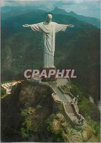 Moderne Karte Brasil Turistico Rio de Janeiro Monument to Christ the Redeemer