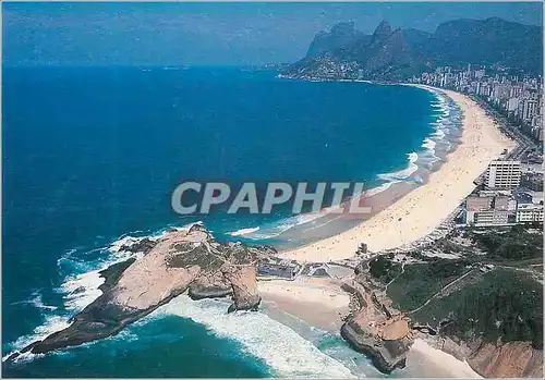 Moderne Karte Brasil Turistico Rio de Janeiro Panoramic view of Ipanema and Leblon with Dois Irmaos Mount in t