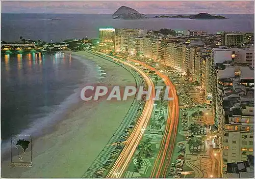 Cartes postales moderne Brasil Rio de Janeiro Nocturne view Copacabana