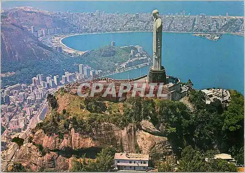 Moderne Karte Brasil Rio de Janeiro Aerial view Christ Redeemer Tijucas National Park