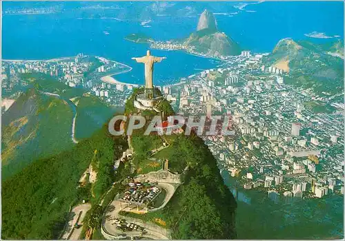 Cartes postales moderne Editora Brasileira de Turismo Rio de Janeiro Corcovado Rock Aerial View
