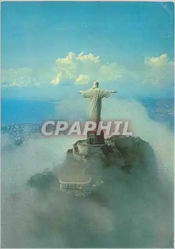 Moderne Karte Brasil Turistico Rio de Janeiro Aerial view of the Redeemer Jesus Christ