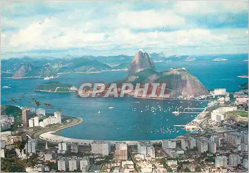 Cartes postales moderne Brasil Rio de Janeiro Botafogos Bay Pao de Acucar at the background