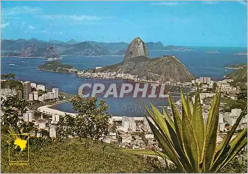 Moderne Karte Brasil Rio de Janeiro Partial view Botafogo and Sugar Loaf