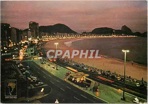 Cartes postales moderne Brasil Rio de Janeiro Nocturne view Copacabana Beach