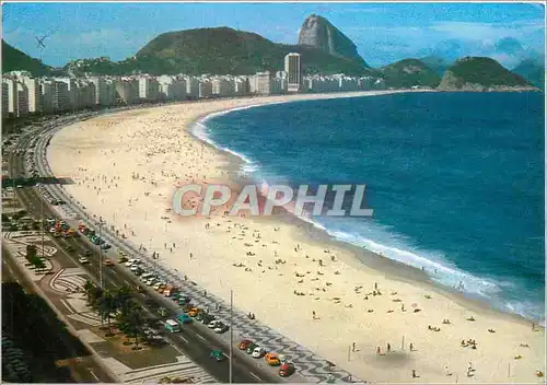 Moderne Karte Brasil Turistico Rio de Janeiro Panoramic view of Copacabana and Sugar Loaf in the background