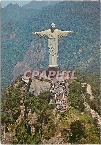 Moderne Karte Brasil Rio de Janeiro Aerial view Christ Redeemer Tijucas National Park