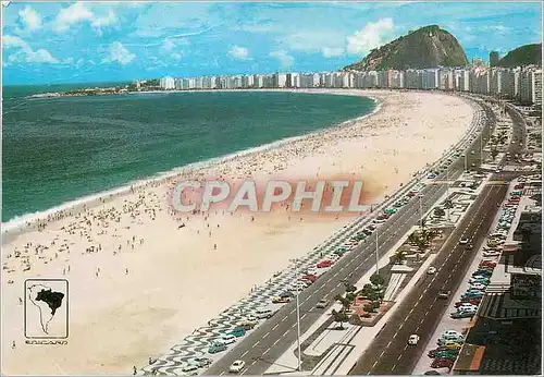 Moderne Karte Brasil Rio de Janeiro Copacabanas Beach