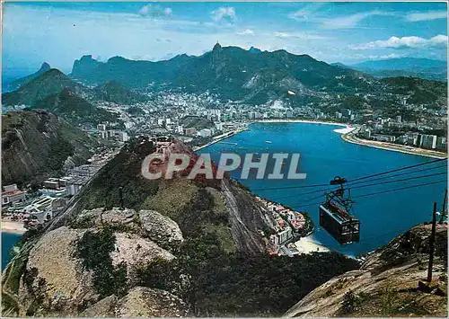 Moderne Karte Brasil Turistico Rio de Janeiro Birds eye view from Sugar Loaf