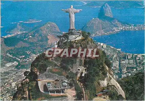 Cartes postales moderne Rio de Janeiro Aerial view of Corcovado with Guanabara Bay