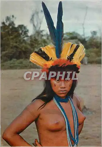 Cartes postales moderne Brasil Nativo Young suia Indian girl dressed up for the Yamaricuma ceremony Suia Missu River Nat