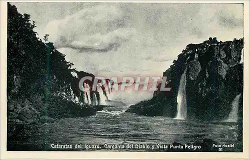 Moderne Karte Cataratas del Iguazu Garganta del Diablo y Vista Punta Peligro