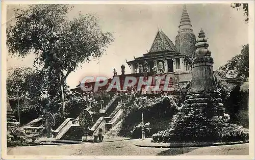 Cartes postales moderne Cambodge Pnom Phen Le Phnom Escalier et Jardin