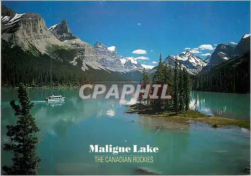 Moderne Karte Maligne Lake The Canadian Rockies