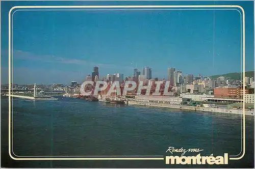 Moderne Karte Montreal Quebec Canada Vue sur le port de Montreal et du centre ville