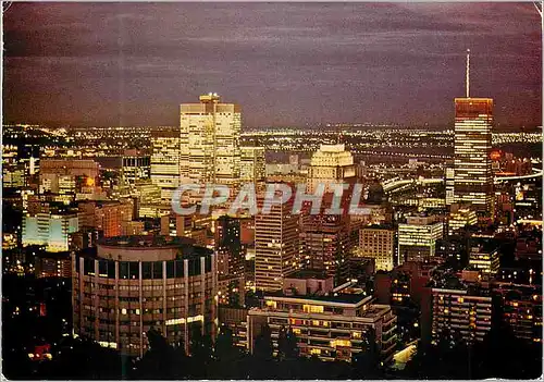 Moderne Karte Montreal Quebec Canada Du Mont Royal une vue panoramique de Montreal la nuit