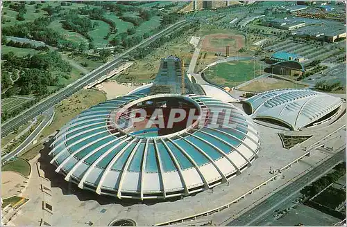 Moderne Karte Montreal Quebec Canada Vue aerienne du Parc olympique