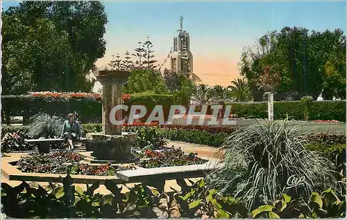 Cartes postales moderne Fedala le jardin et l'eglise