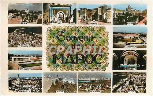 Cartes postales moderne Souvenir Maroc Oujda Fes Meknes Rabat Tanger Casablanca Port Lyautey Mazagan Marrakech Agadir Mo