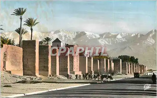 Cartes postales moderne Marrakech les remparts et l'altlas enneige