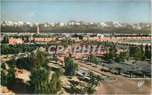 Cartes postales moderne Marrakech les jardins du casino vers l'hotel mamounia