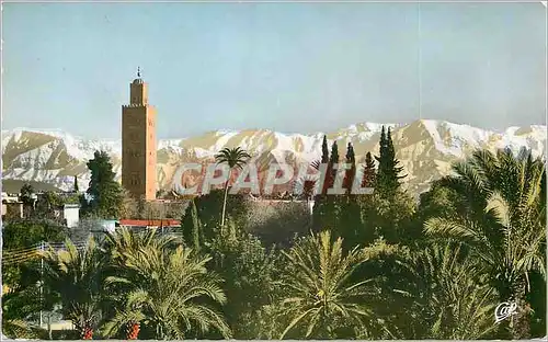 Cartes postales moderne Marrakech la koutoubia et l'atlas