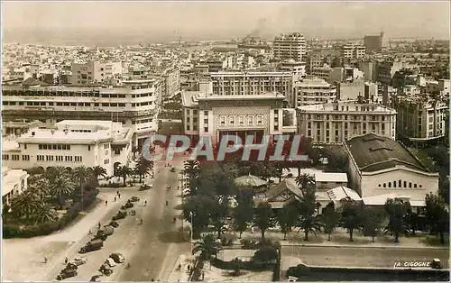 Cartes postales moderne Casablanca place lyautey et vue sur la ville