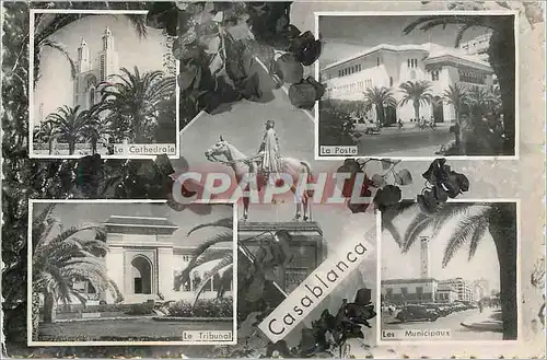 Cartes postales moderne Casablanca Cathedrale Poste Tribunal Municipaux