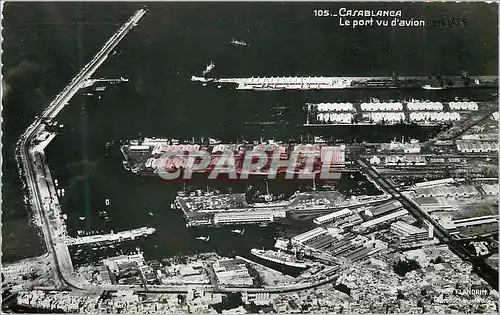 Cartes postales moderne Casablanca le port vu d'avion