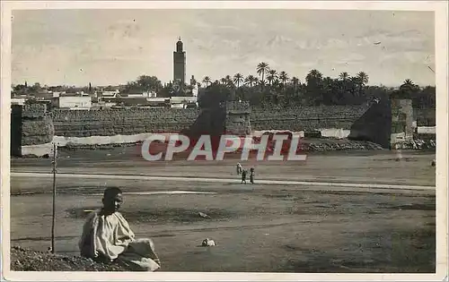 Cartes postales moderne Marrakech vue generale au fond l'atlas