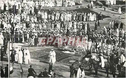 Cartes postales moderne Rabat S M le sultan saluant le drapeau aux oudaias