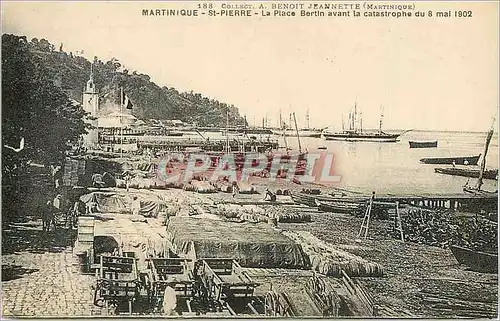 Cartes postales La martinique st pierre la place bertin avant la catasrtophe du 8 mai 1902
