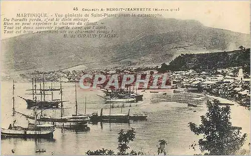 Ansichtskarte AK Martinique vue generale de saint pierre avant la catasrtophe Bateaux