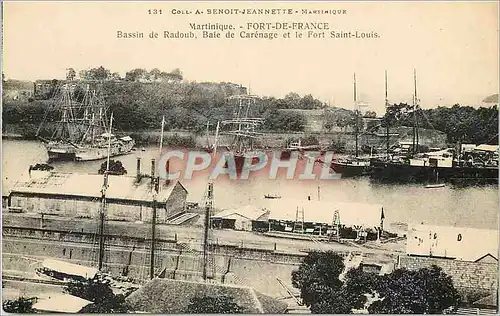 Cartes postales Martinique fort de france bassin de radoub baie de carenage et le fort saint louis Bateau